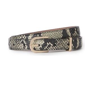Brahmin Gray Classic Snake-Print Belt